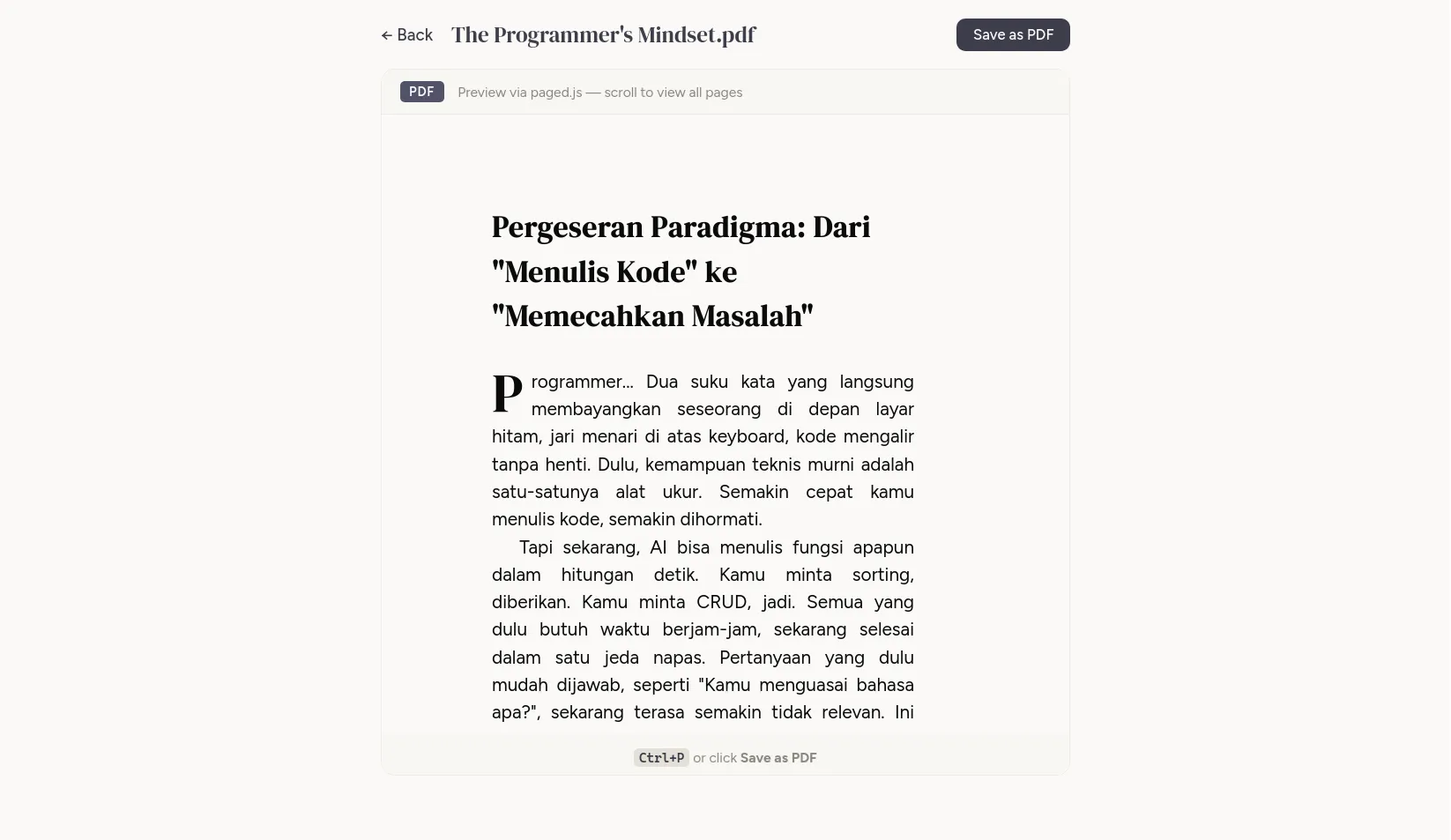 Hasil convert ke PDF